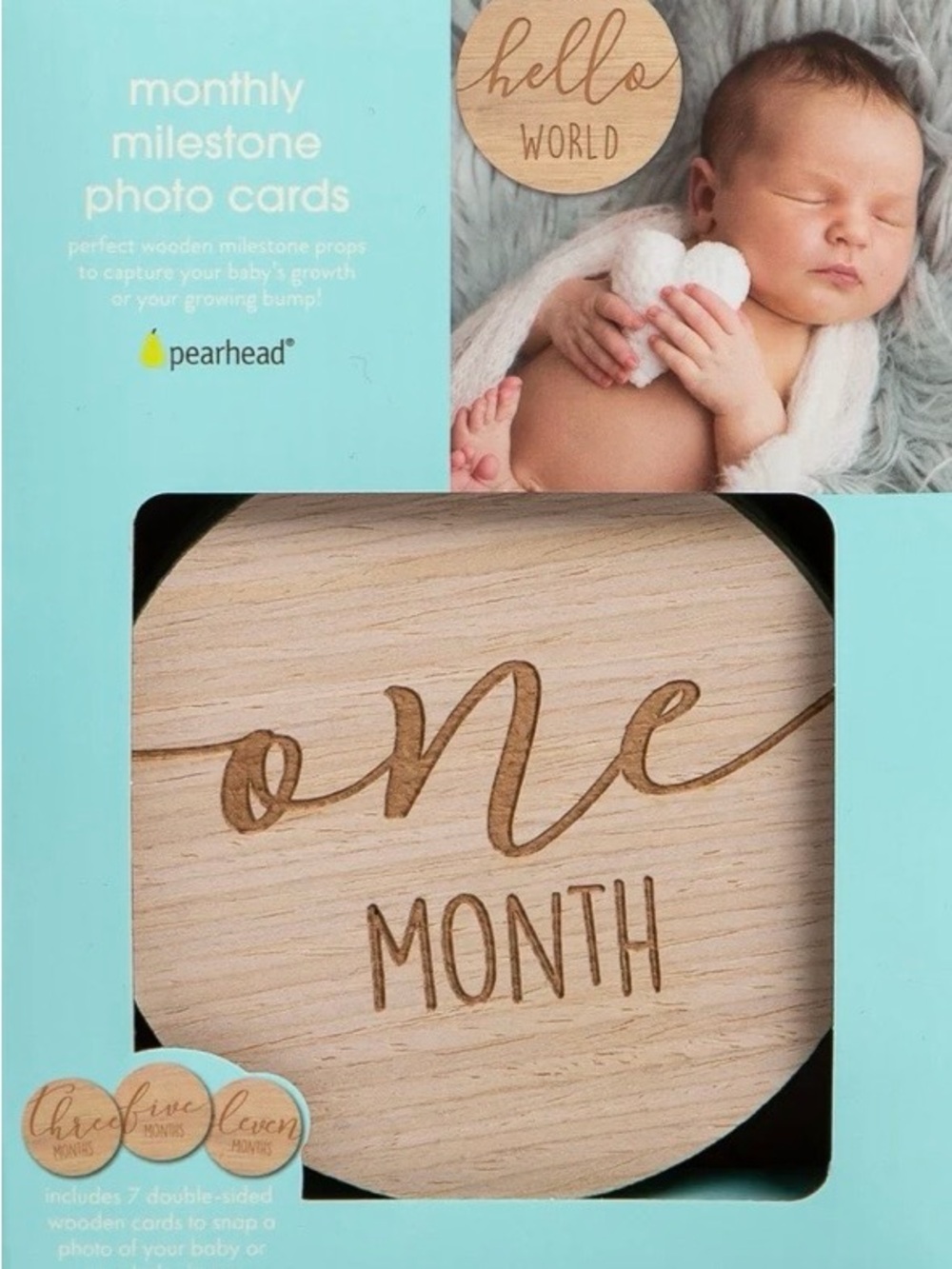 Pearhead Wooden Monthly Milestone Photo Cards